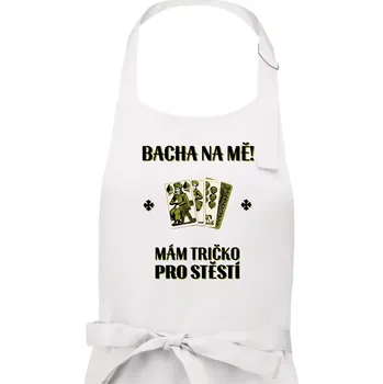 Kuchyňská zástěra Tričko pro štěstí - Prší - Pánská zástěra na vaření - Univerzální velikost ( Bílá )