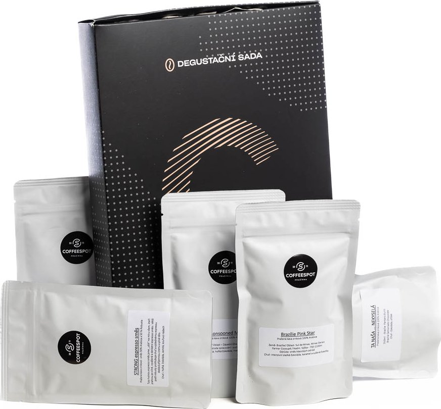 COFFEESPOT 1. Degustační balení kávy 5 x 50g ZRNO