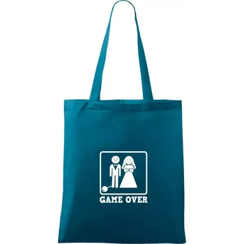 Game Over rozlučka - Taška bavlněná - 42 x 38 cm ( Petrolejová )