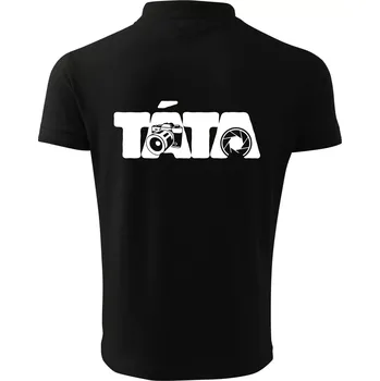 Pánská košile Táta nápis - fotograf - Polokošile pánská Pique Polo 203 - 5XL ( Černá )