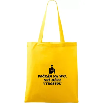Počkám na WC než děti vyrostou - Taška bavlněná - 42 x 38 cm ( Žlutá )