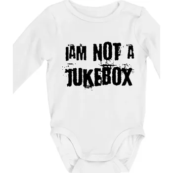 Iam not a jukebox - na prsou - Body kojenecké s dlouhým rukávem - Dlouhý r. 3-6 měs ( Bílá )