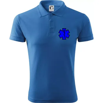 Pánská košile Hvězda samostatná - záchranář / rescue - Polokošile pánská Pique Polo 203 - L ( Azurově modrá )