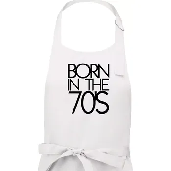 Kuchyňská zástěra Born In The 70's - Dámská zástěra na vaření - Univerzální velikost ( Bílá )