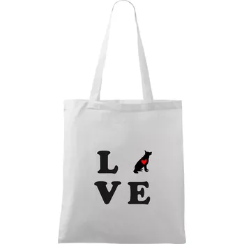 Love - Německý ovčák - Taška bavlněná - 42 x 38 cm ( Bílá )