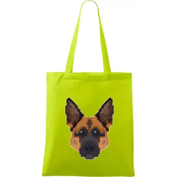 Německý ovčák - Rozkostičkovaný - Taška bavlněná - 42 x 38 cm ( Limetková )