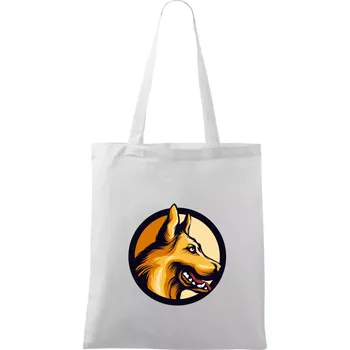 Nákupní taška Německý ovčák - v kruhu - Taška bavlněná - 42 x 38 cm ( Bílá )