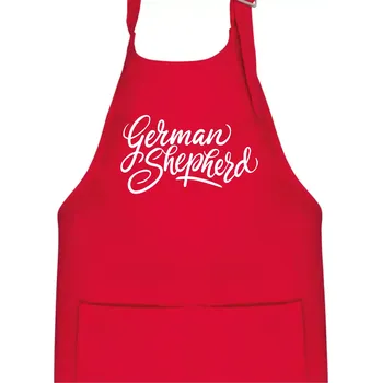 Kuchyňská zástěra German shepherd - nápis okrasny - nápis okrasný - Dětská zástěra na vaření - Univerzální velikost ( Červená )