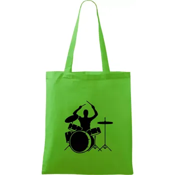 Nákupní taška Bicí bubeník - Taška bavlněná - 42 x 38 cm ( Apple Green )