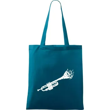 Trubka noty - Taška bavlněná - 42 x 38 cm ( Petrolejová )