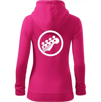 Dámská mikina Kytara kruh - Dámská mikina trendy zipper s kapucí - 2XL ( Purpurová )