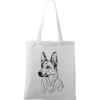 Nákupní taška Německý ovčák černá kresba - Taška bavlněná - 42 x 38 cm ( Bílá )
