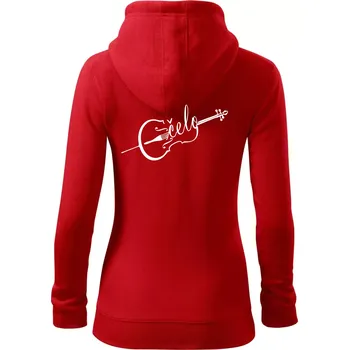 Dámská mikina Čelo nápis - Dámská mikina trendy zipper s kapucí - M ( Červená )