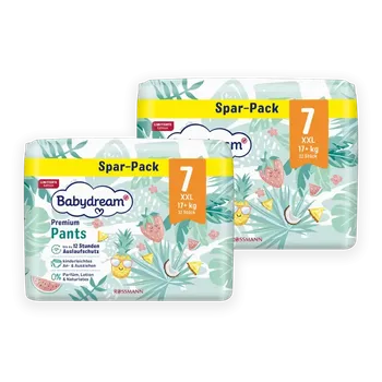 Plenkové kalhoty Babydream XXL balení plenkové kalhotky Premium 17+ kg vel. 7, 2× 32 ks 64 ks