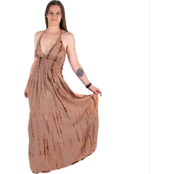 Dámské šaty Dlouhé šedé batikované šaty Kantima Greyish-Brown, Sittar UNI