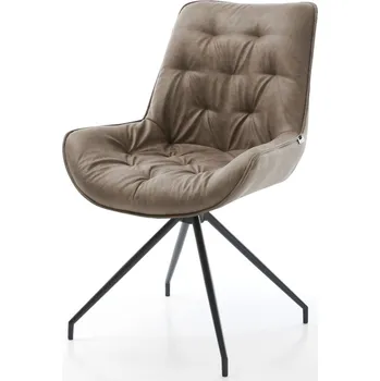 Jídelní židle DELIFE Jídelní židle Taimi-Flex mikrovlákno taupe vintage křížová podnož zúžená černá