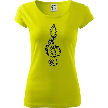 Houslový klíč z not - Dámské triko Pure - XS ( Limetková )