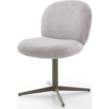 Jídelní židle DELIFE Jídelní židle Nube-Flex manšestr stříbrně šedá podnož ve tvaru kříže titanová barva 360° otočný taštičkové pružiny