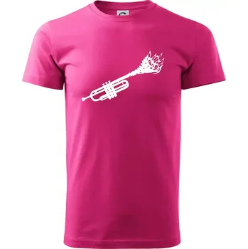 Pánské tričko Trubka noty - Klasické pánské triko vyšší gramáže - S ( Purpurová )