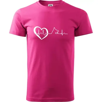 Pánská móda Německý ovčák ekg - Klasické pánské triko vyšší gramáže - XL ( Purpurová )