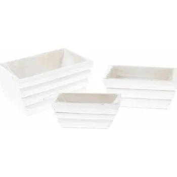 Květináč Casa de Engel Home Dřevěný obal na květináč s PVC - sada 3ks, 0/24 Fialová UNI (2830756)