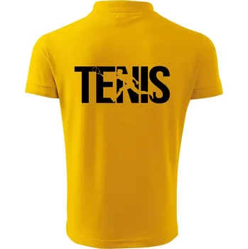 Pánská košile Tenis nápis silueta - Polokošile pánská Pique Polo 203 - 5XL ( Žlutá )
