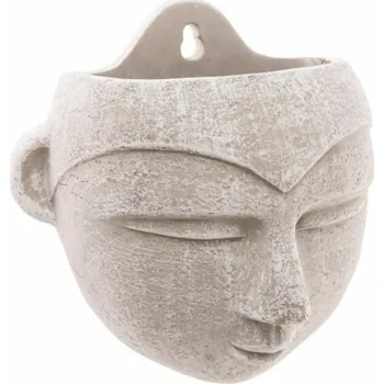 Obal na květináč Květináč beton hlava závěsný šedý 17x10x16 cm