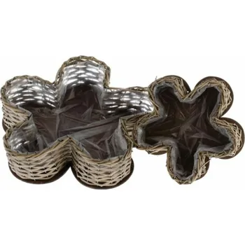 Květináč Casa de Engel Home Ratanové květináče s PVC - sada 2ks, 0/10 Fialová UNI (2830438)