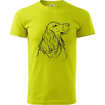 Anglický kokršpaněl černá kresba - Klasické pánské triko vyšší gramáže - S ( Limetková )