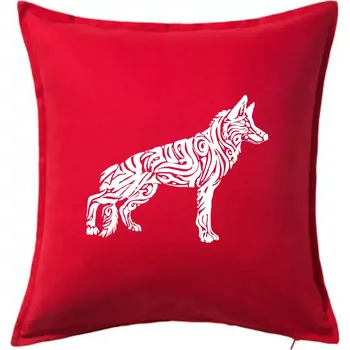 Polštář Německý ovčák - tattoo - Polštář 50x50 - 50x50 - Pouze potah ( Červená )