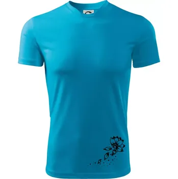 Květina lístky - Dětské triko sportovní (dresovina) - 146 cm/10 let ( Světlý tyrkys )