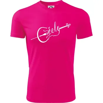 Čelo nápis - Dětské triko sportovní (dresovina) - 146 cm/10 let ( Neon Pink )