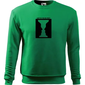 Pánská mikina What do you see first? Pohár - Obličeje - Mikina Essential pánská - 2XL ( Středně zelená )