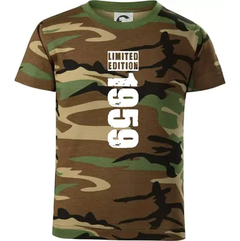 Chlapecké tričko Limited edition 1959 pruh - Dětské maskáčové triko - 134 cm/8 let ( Hnědý maskáč )