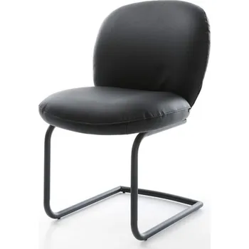 Jídelní židle Jídelní židle Nube-Flex pravá kůže černá konzolová podnož