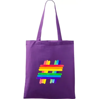 Nákupní taška LGBT hashtag - Taška bavlněná - 42 x 38 cm ( Fialová )