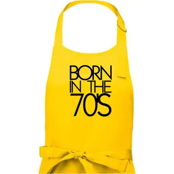 Kuchyňská zástěra Born In The 70's - Dámská zástěra na vaření - Univerzální velikost ( Žlutá )