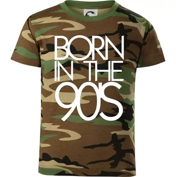 Chlapecké tričko Born In The 90's - Dětské maskáčové triko - 104-110cm / 3-4 roky ( Hnědý maskáč )