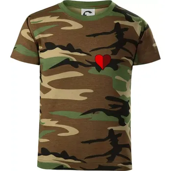 Chlapecké tričko Prší - Červený - prso - Dětské maskáčové triko - 134 cm/8 let ( Hnědý maskáč )