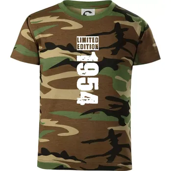 Chlapecké tričko Limited edition 1954 pruh - Dětské maskáčové triko - 104-110cm / 3-4 roky ( Hnědý maskáč )