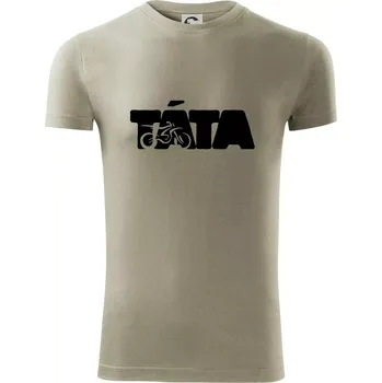 Pánské tričko Táta nápis - motorka enduro - Viper FIT - Pánské zůžené tričko - 2XL ( Light khaki )