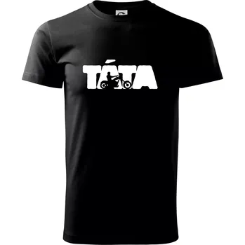 Pánské tričko Táta nápis - motorka chopper - Triko extra velké (5-8XL) - 6XL ( Černá )