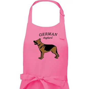Kuchyňská zástěra Německý ovčák - hnědý s nápisem - Pánská zástěra na vaření - Univerzální velikost ( Růžová )