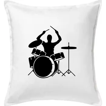 Polštář Bicí bubeník - Polštář 50x50 - 50x50 - Pouze potah ( Bílá )