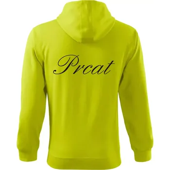 Pánská mikina Prcat (souložit vulgárně) - Mikina s kapucí na zip trendy zipper - XL ( Limetková )