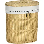 HOMCOM Koš na prádlo s víkem z proutí 100L 51x38x57cm Přírodní box na prádlo do ložnice a koupelny | Aosom.de