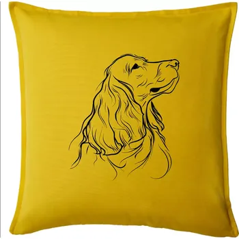 Polštář Anglický kokršpaněl černá kresba - Polštář 50x50 - 50x50 - Pouze potah ( Žlutá )