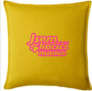 Polštář Jsem kočičí máma - Polštář 50x50 - 50x50 - Pouze potah ( Žlutá )