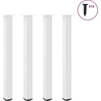 Jídelní stůl vidaXL Nohy barového stolu 4 ks bílé 100–102 cm ocelové