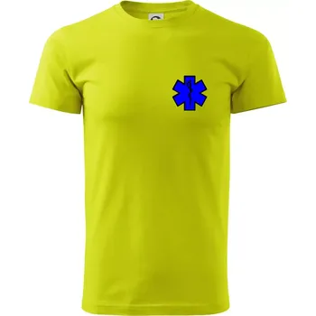 Pánské tričko Hvězda samostatná - záchranář / rescue - Klasické pánské triko vyšší gramáže - 2XL ( Limetková )